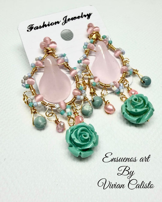 Mocha Chandelier — Earrings