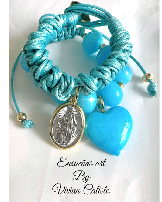 Miraculous Virgin — Blue Bracelet Set