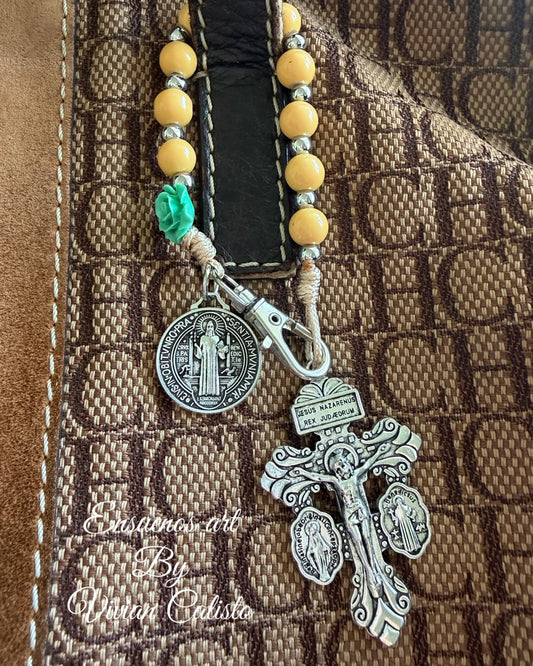 Bag Charm — 10 Bead Rosary