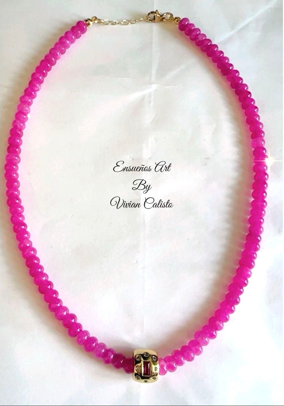 Zulma Agate Necklace — handmade with genuine agate stones and 18k gold-plated charm