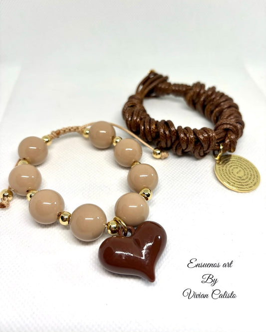 Padre Nuestro Nude Corazón — Conjunto de Pulseras