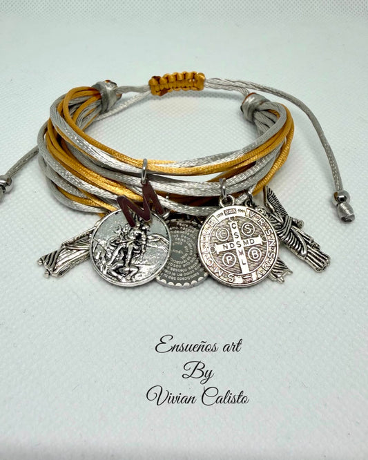 Pamela Silver Gold — Pulsera Ajustable